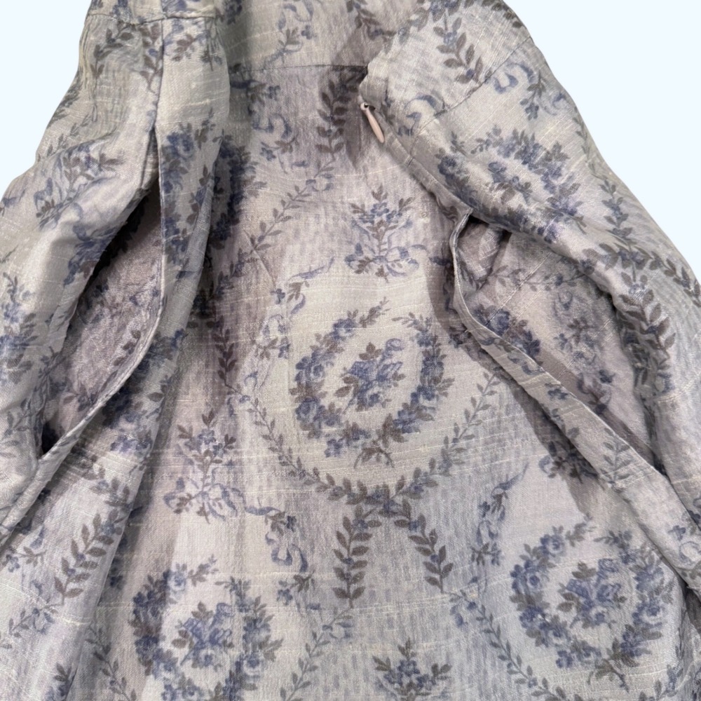 LoveShackFancy Blue Floral Toile Tiered Maxi Skirt Pockets Boho Cottagecore S - Picture 6 of 6